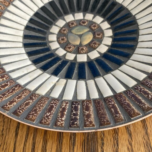 vintage mcm mosaic bowl serving Console decor 60s retro tiles - Picture 6 of 8